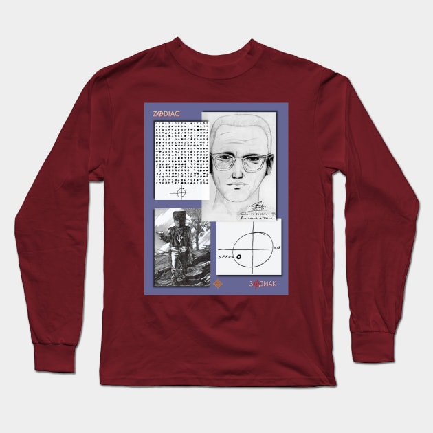 Zodiac -Art Decca -13-0 Classic Sketches 'Collage' Long Sleeve T-Shirt by Beanietown Media Designs